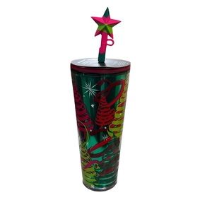 New Starbucks 2023 Christmas Venti Tumbler with Stars Topper